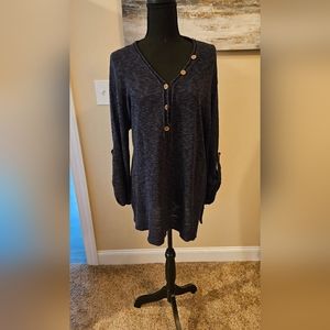 Stitchdrop Size Medium Navy Blue Cotton Sweater